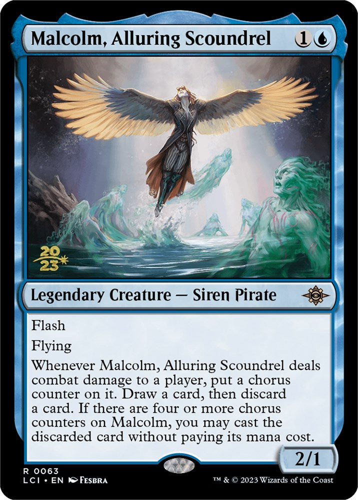 Malcolm, Alluring Scoundrel [The Lost Caverns of Ixalan Prerelease Cards] | Dragon's Lair Comics and Fantasy Houston TX