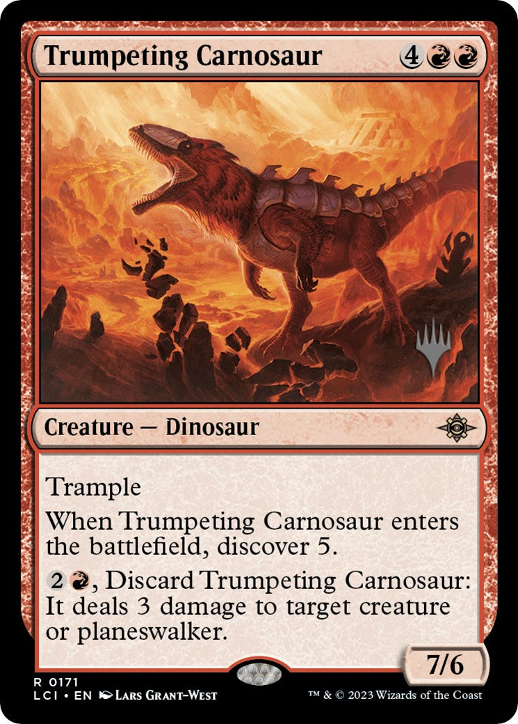 Trumpeting Carnosaur (Promo Pack) [The Lost Caverns of Ixalan Promos] | Dragon's Lair Comics and Fantasy Houston TX