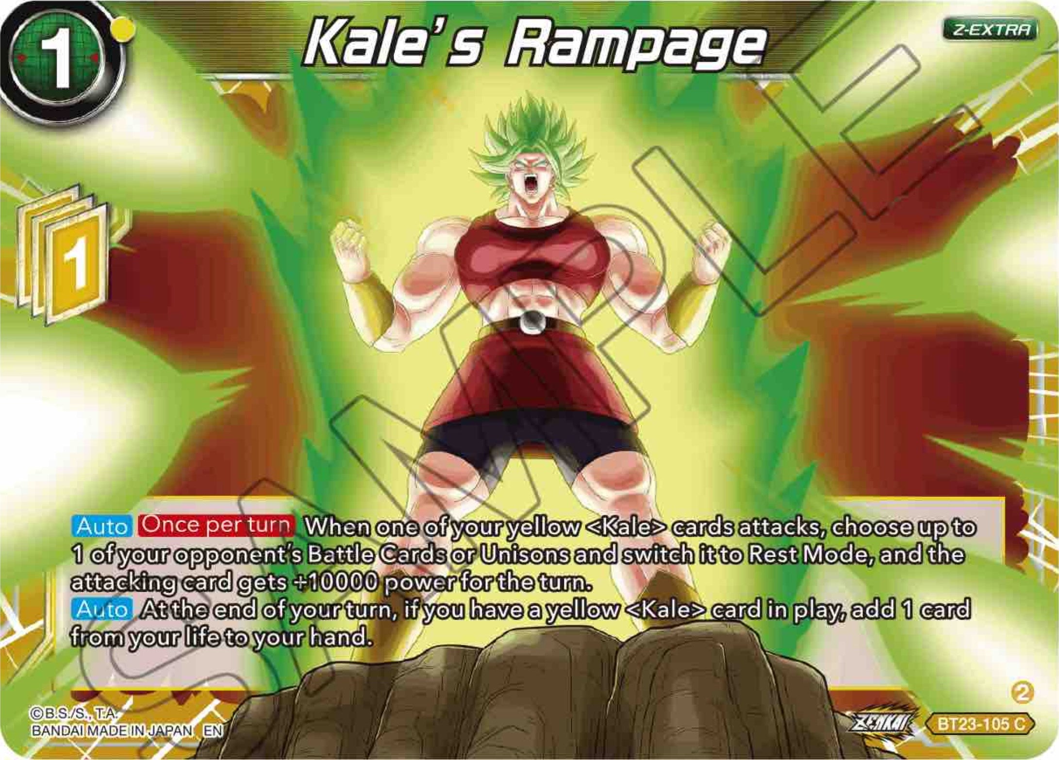 Kale's Rampage (BT23-105) [Perfect Combination] | Dragon's Lair Comics and Fantasy Houston TX