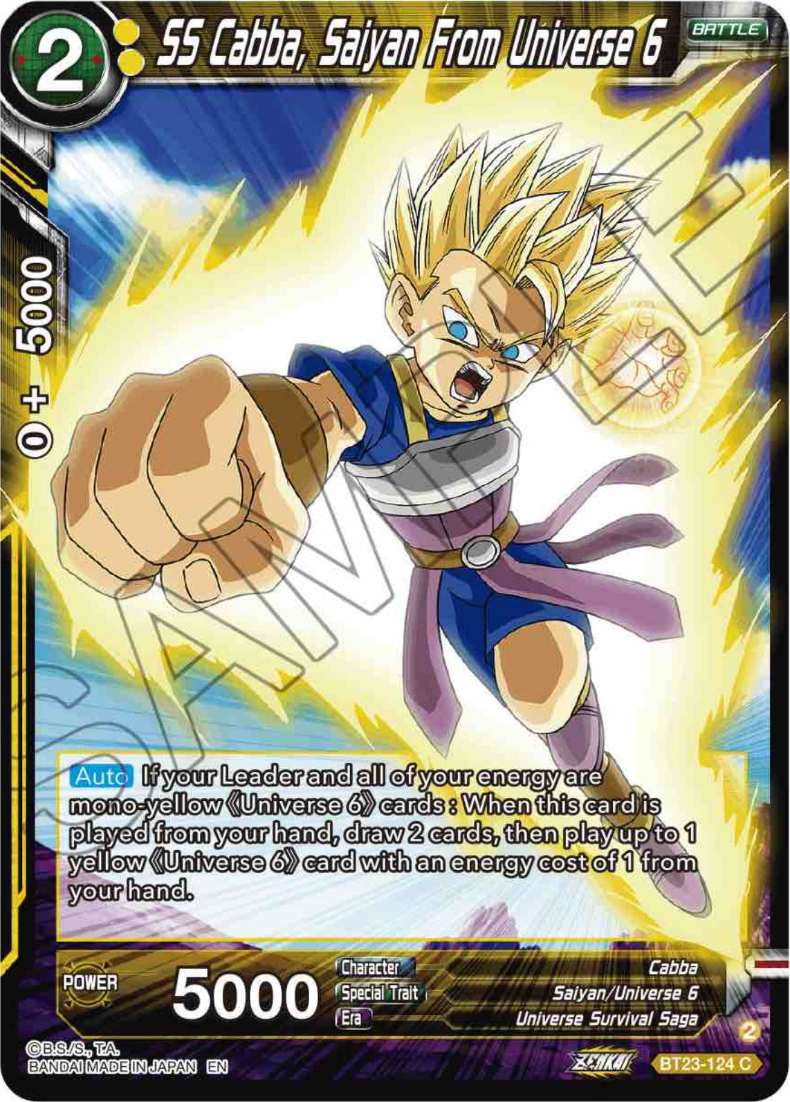 SS Cabba, Saiyan From Universe 6 (BT23-124) [Perfect Combination] | Dragon's Lair Comics and Fantasy Houston TX