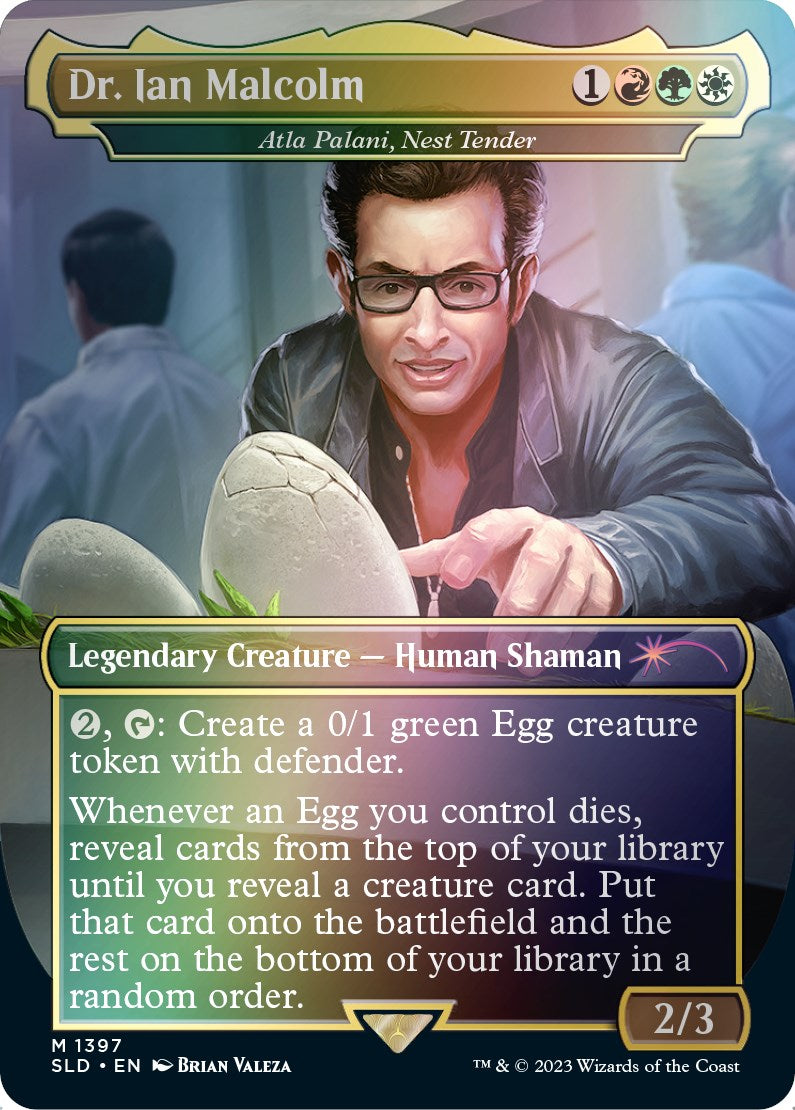 Dr. Ian Malcolm - Atla Palani, Nest Tender (Rainbow Foil) [Secret Lair Drop Series] | Dragon's Lair Comics and Fantasy Houston TX