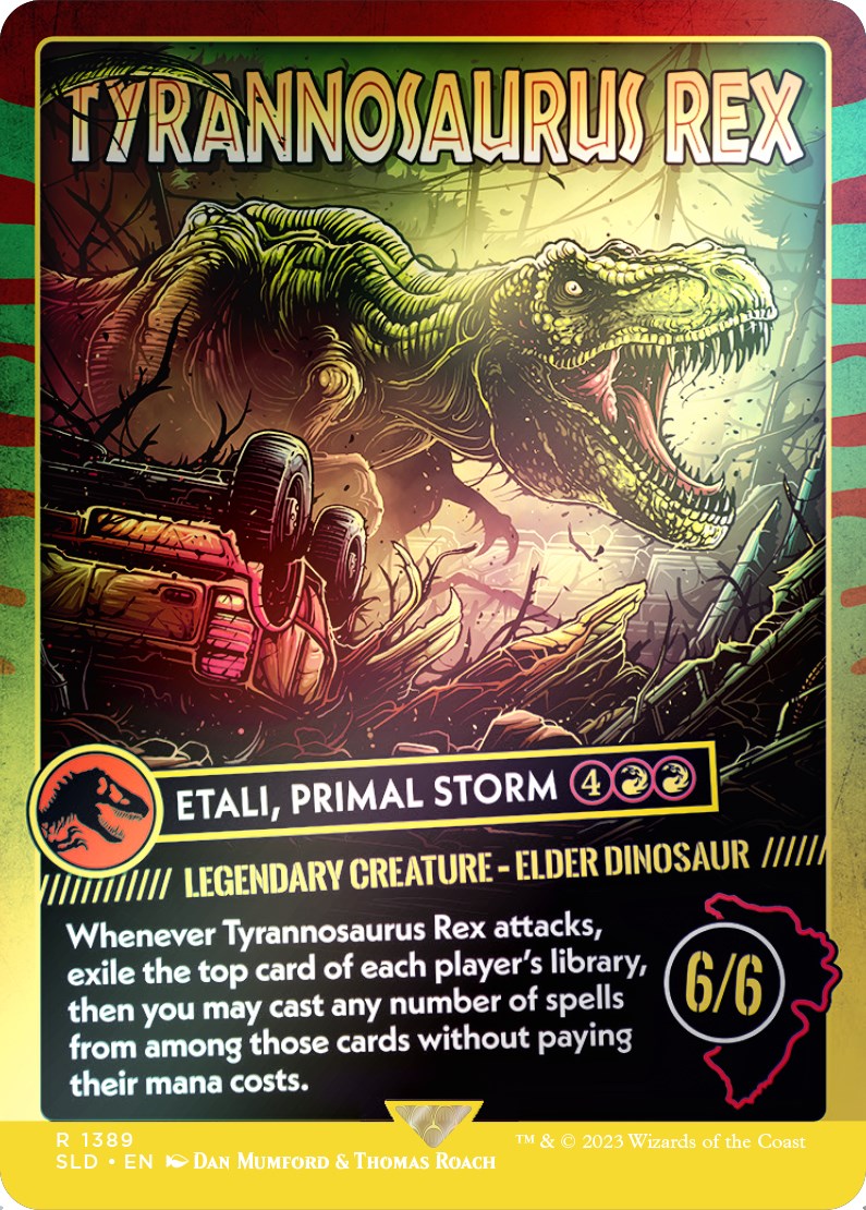 Tyrannosaurus Rex - Etali, Primal Storm (Rainbow Foil) [Secret Lair Drop Series] | Dragon's Lair Comics and Fantasy Houston TX