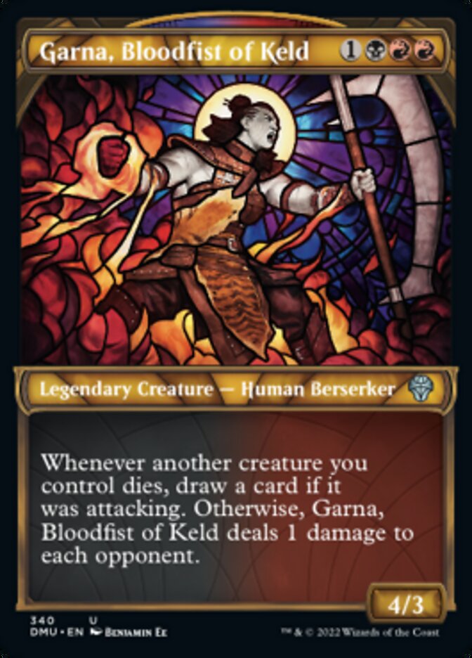 Garna, Bloodfist of Keld (Showcase Textured) [Dominaria United] | Dragon's Lair Comics and Fantasy Houston TX