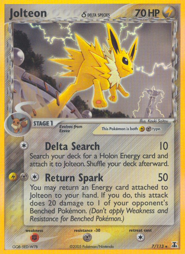 Jolteon (7/113) (Delta Species) [EX: Delta Species] | Dragon's Lair Comics and Fantasy Houston TX