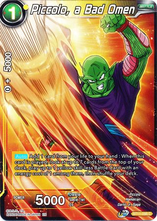 Piccolo, a Bad Omen (BT11-098) [Vermilion Bloodline 2nd Edition] | Dragon's Lair Comics and Fantasy Houston TX