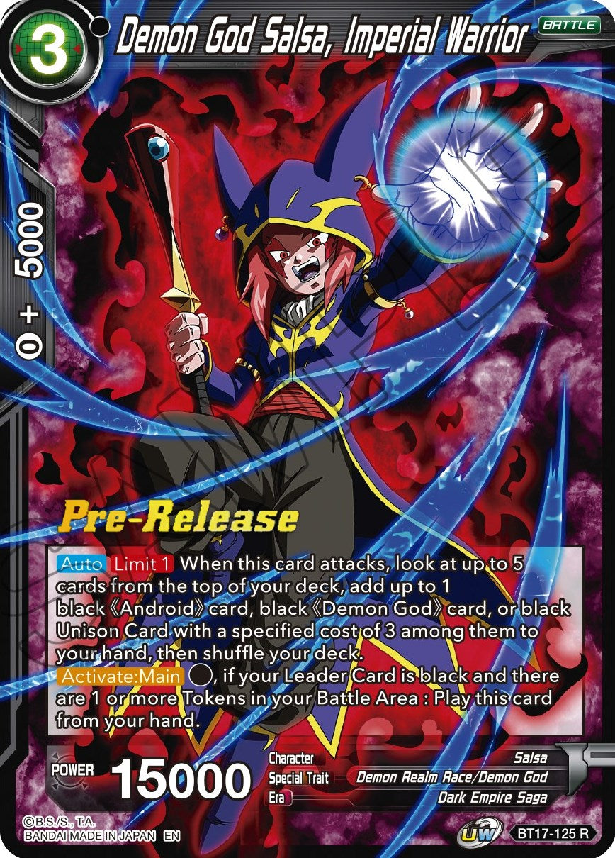 Demon God Salsa, Imperial Warrior (BT17-125) [Ultimate Squad Prerelease Promos] | Dragon's Lair Comics and Fantasy Houston TX