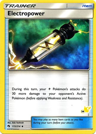 Electropower (172/214) (Pikachu Stamp #34) [Battle Academy 2020] | Dragon's Lair Comics and Fantasy Houston TX