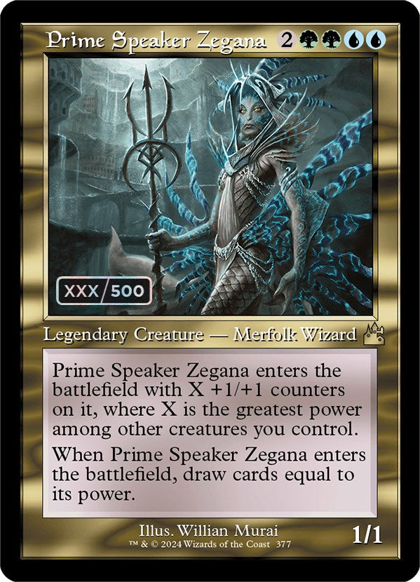 Prime Speaker Zegana (Retro) (Serialized) [Ravnica Remastered] | Dragon's Lair Comics and Fantasy Houston TX