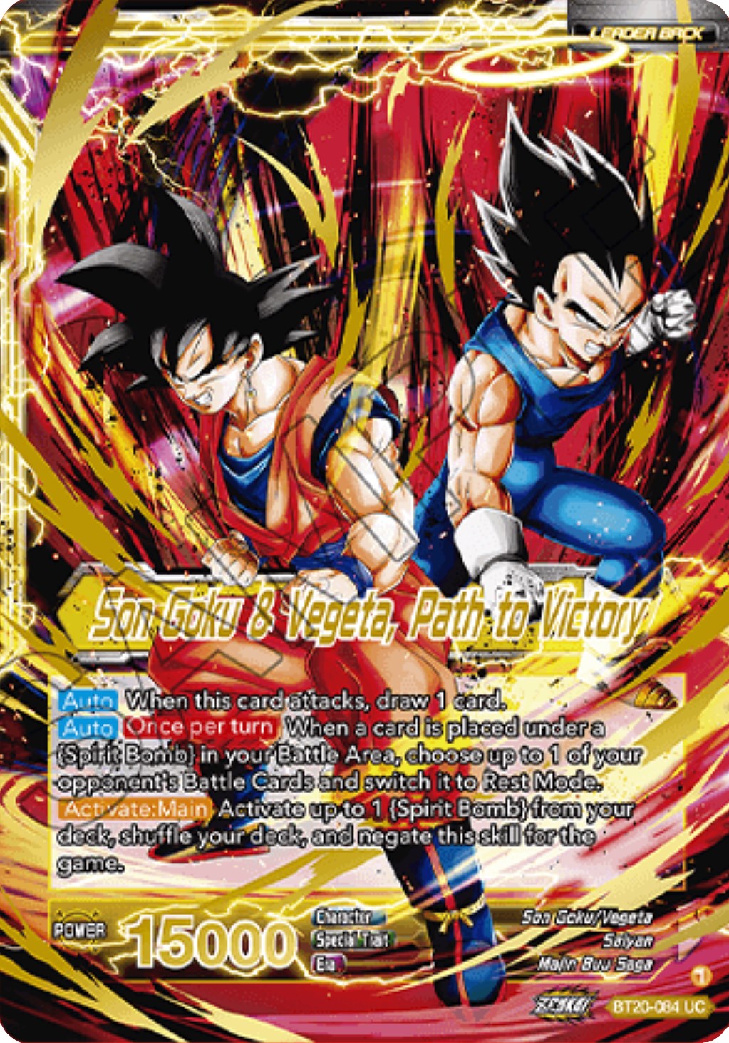 SS Vegito // Son Goku & Vegeta, Path to Victory (Giant Card) (BT20-084) [Oversized Cards] | Dragon's Lair Comics and Fantasy Houston TX