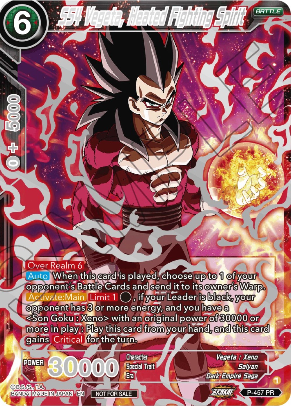 SS4 Vegeta, Heated Fighting Spirit (Championship 2023 Reward Alternate Art Card Set) (Holo) (P-457) [Tournament Promotion Cards] | Dragon's Lair Comics and Fantasy Houston TX