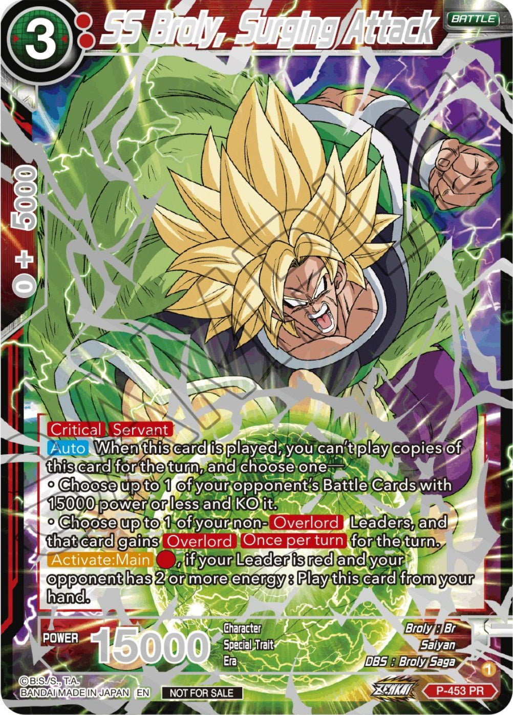 SS Broly, Surging Attack (Championship 2023 Reward Alternate Art Card Set) (Holo) (P-453) [Tournament Promotion Cards] | Dragon's Lair Comics and Fantasy Houston TX