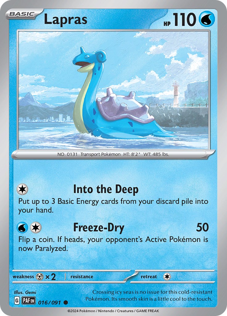 Lapras (016/091) [Scarlet & Violet: Paldean Fates] | Dragon's Lair Comics and Fantasy Houston TX