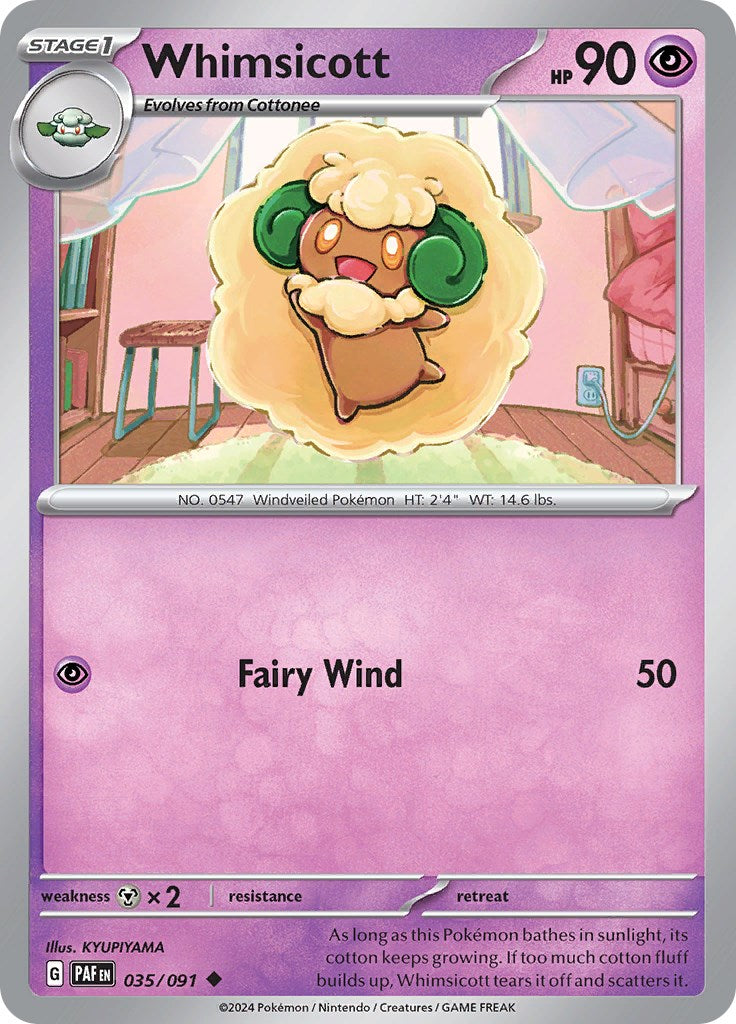 Whimsicott (035/091) [Scarlet & Violet: Paldean Fates] | Dragon's Lair Comics and Fantasy Houston TX