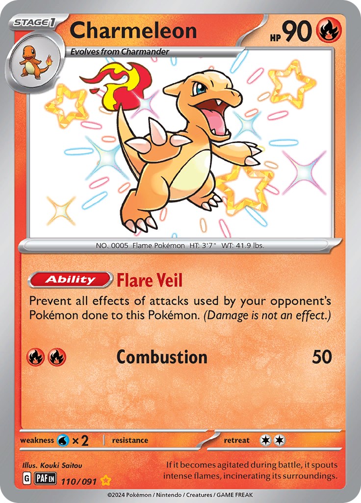 Charmeleon (110/091) [Scarlet & Violet: Paldean Fates] | Dragon's Lair Comics and Fantasy Houston TX