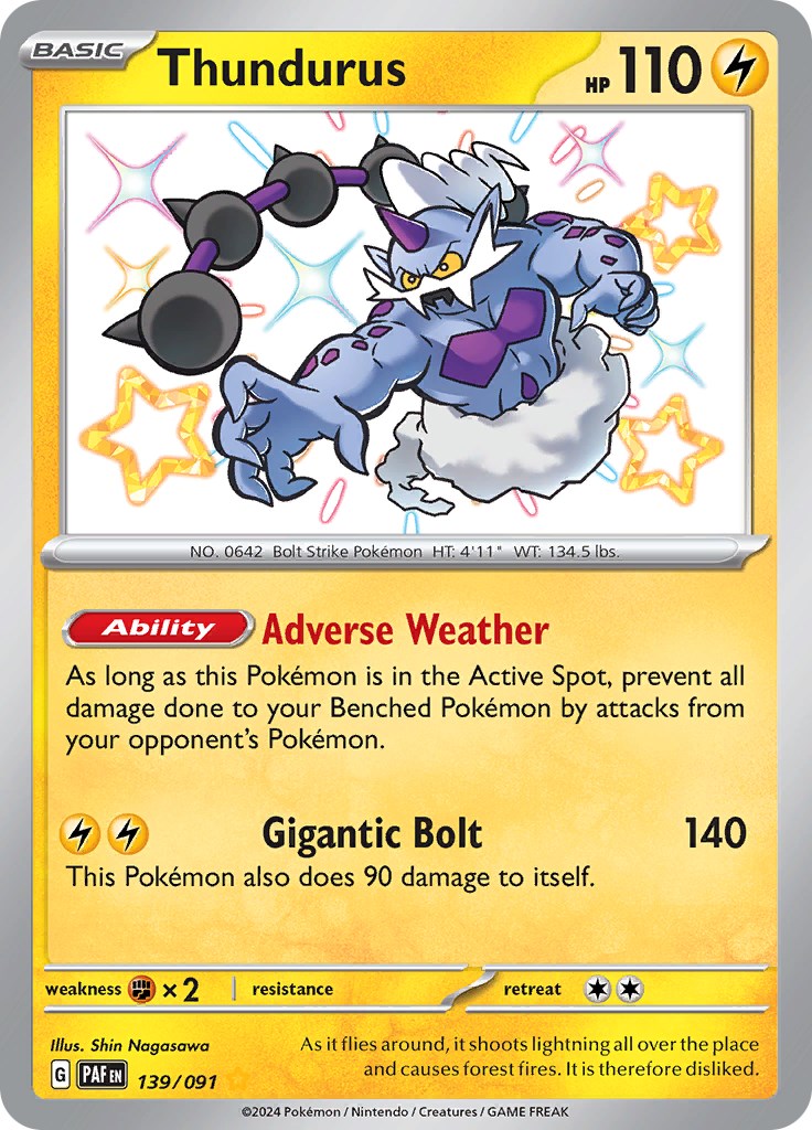 Thundurus (139/091) [Scarlet & Violet: Paldean Fates] | Dragon's Lair Comics and Fantasy Houston TX