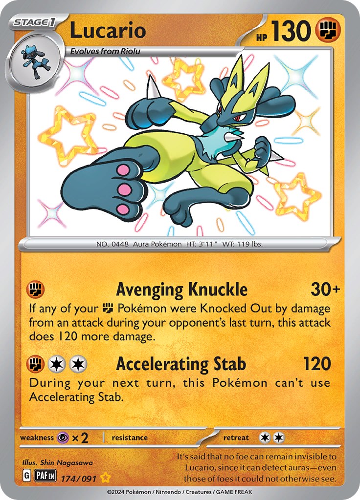 Lucario (174/091) [Scarlet & Violet: Paldean Fates] | Dragon's Lair Comics and Fantasy Houston TX