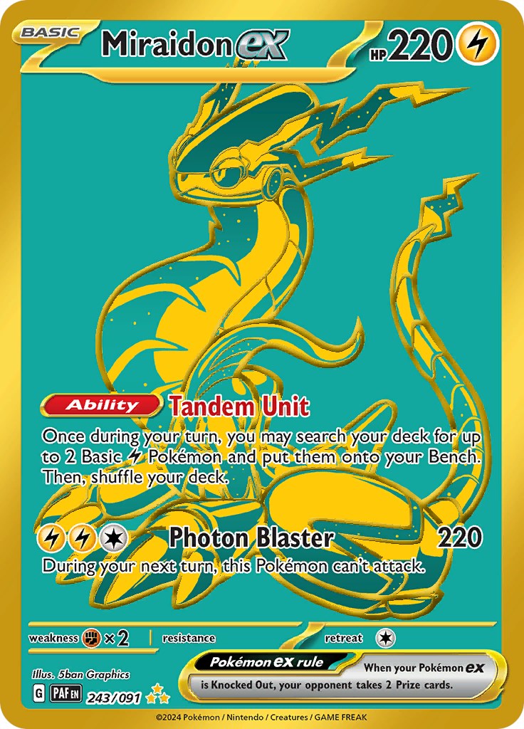 Miraidon ex (243/091) [Scarlet & Violet: Paldean Fates] | Dragon's Lair Comics and Fantasy Houston TX