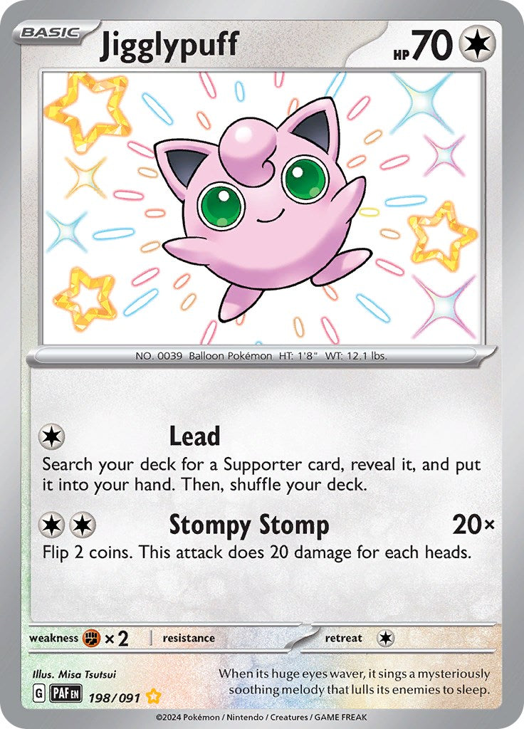 Jigglypuff (198/091) [Scarlet & Violet: Paldean Fates] | Dragon's Lair Comics and Fantasy Houston TX