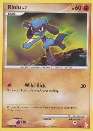 Riolu (6/61) [Diamond & Pearl: Trainer Kit - Lucario] | Dragon's Lair Comics and Fantasy Houston TX