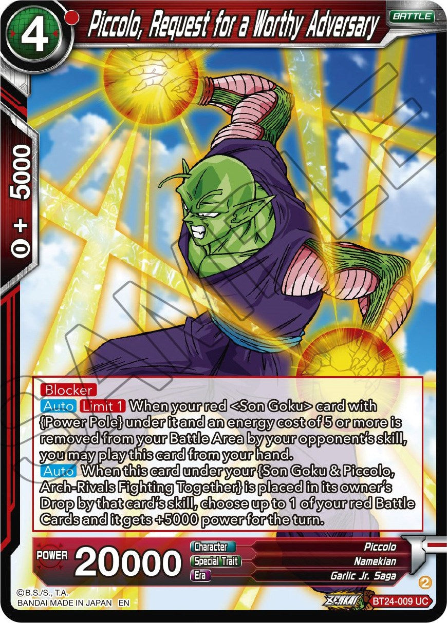 Piccolo, Request for a Worthy Adversary (BT24-009) [Beyond Generations] | Dragon's Lair Comics and Fantasy Houston TX