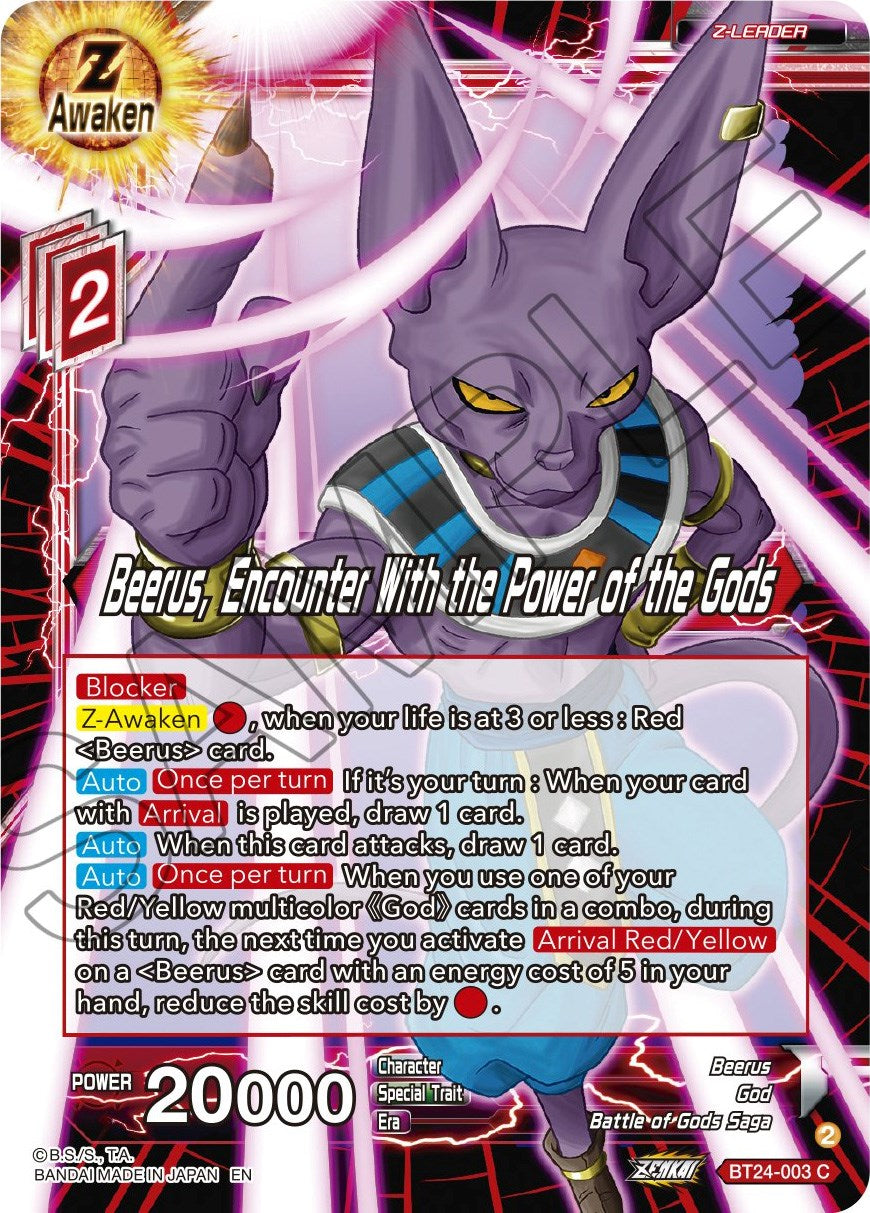 Beerus, Encounter With the Power of the Gods (BT24-003) [Beyond Generations] | Dragon's Lair Comics and Fantasy Houston TX