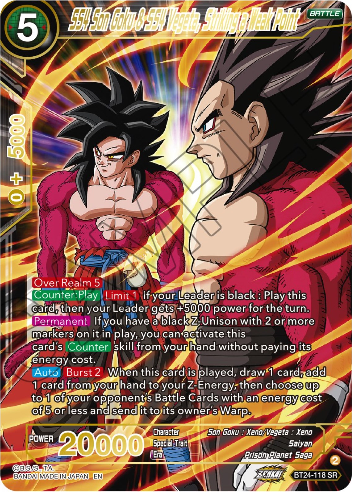 SS4 Son Goku & SS4 Vegeta, Striking a Weak Point (BT24-118) [Beyond Generations] | Dragon's Lair Comics and Fantasy Houston TX