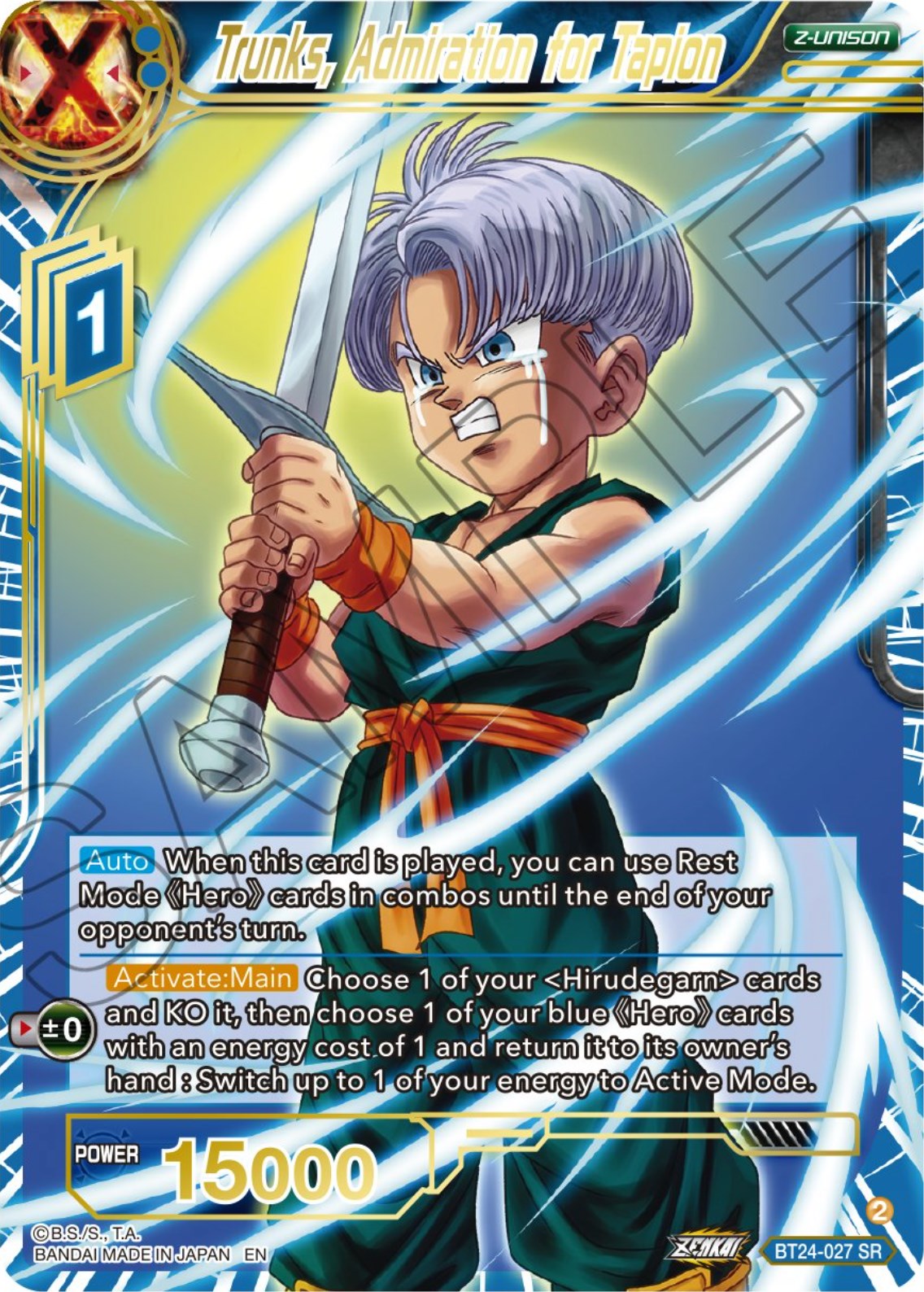 Trunks, Admiration of Tapion (BT24-027) [Beyond Generations] | Dragon's Lair Comics and Fantasy Houston TX