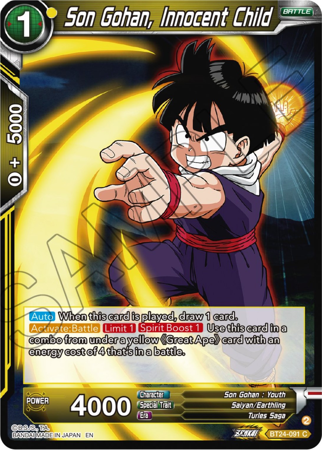 Son Gohan, Innocent Child (BT24-091) [Beyond Generations] | Dragon's Lair Comics and Fantasy Houston TX