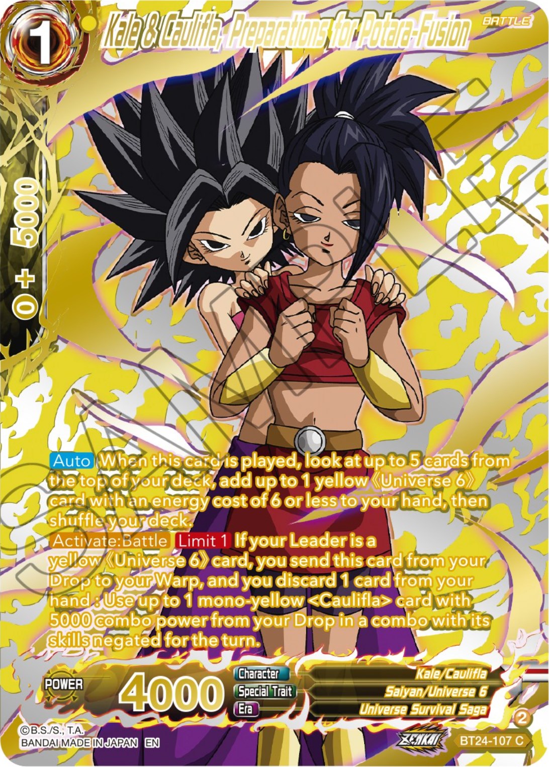 Kale & Caulifla, Preparations for Potara-Fusion (Collector Booster) (BT24-107) [Beyond Generations] | Dragon's Lair Comics and Fantasy Houston TX