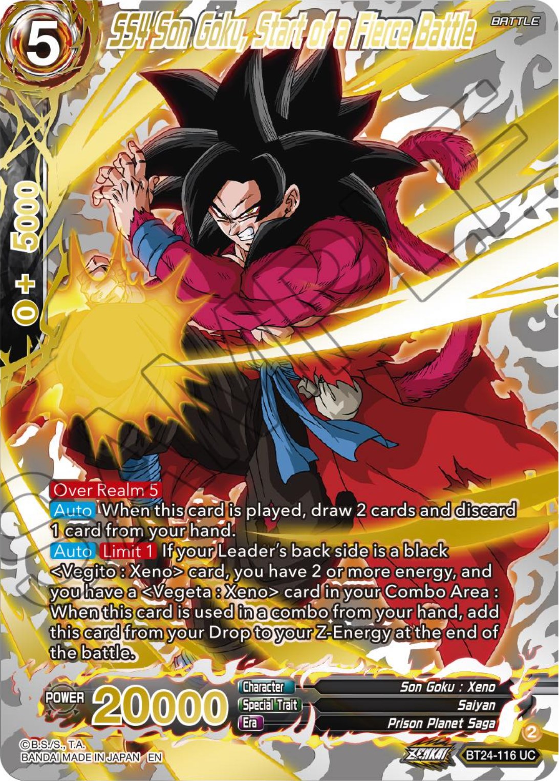 SS4 Son Goku, Start of a Fierce Battle (Collector Booster) (BT24-116) [Beyond Generations] | Dragon's Lair Comics and Fantasy Houston TX