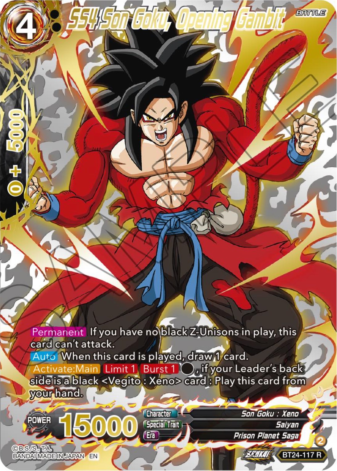 SS4 Son Goku, Opening Gambit (Collector Booster) (BT24-117) [Beyond Generations] | Dragon's Lair Comics and Fantasy Houston TX