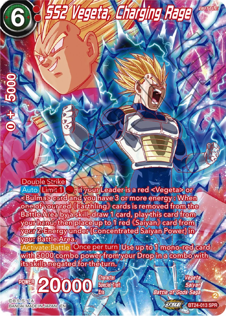 SS2 Vegeta, Charging Rage (SPR) (BT24-013) [Beyond Generations] | Dragon's Lair Comics and Fantasy Houston TX