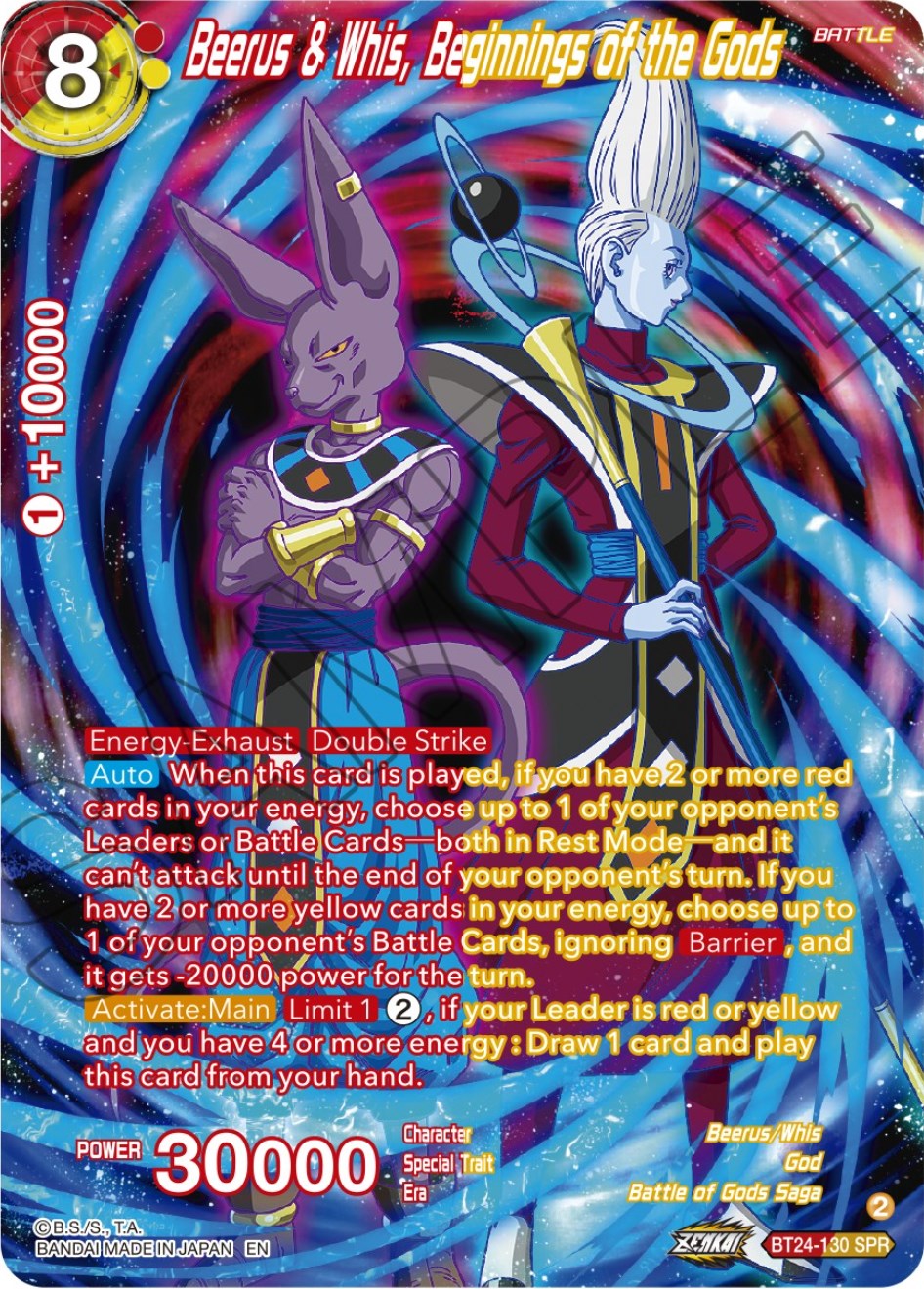 Beerus & Whis, Beginnings of the Gods (SPR) (BT24-130) [Beyond Generations] | Dragon's Lair Comics and Fantasy Houston TX