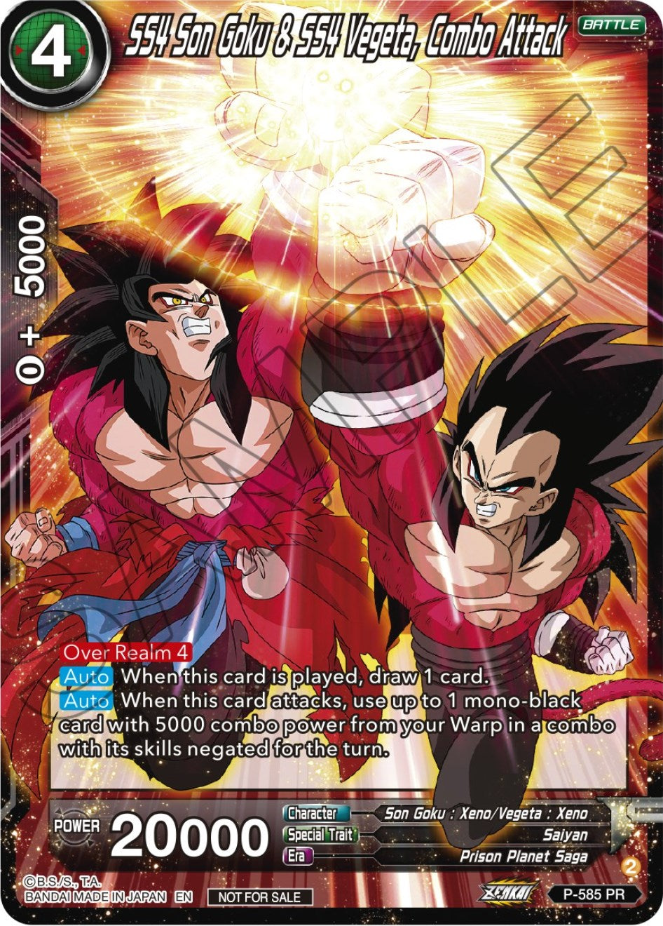 SS4 Son Goku & SS4 Vegeta, Combo Attack (Zenkai Series Tournament Pack Vol.7) (P-585) [Tournament Promotion Cards] | Dragon's Lair Comics and Fantasy Houston TX