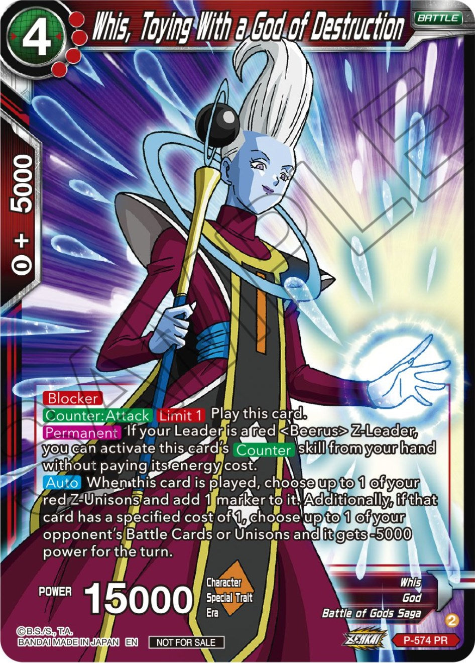 Whis, Toying With a God of Destruction (Zenkai Series Tournament Pack Vol.7) (P-574) [Tournament Promotion Cards] | Dragon's Lair Comics and Fantasy Houston TX