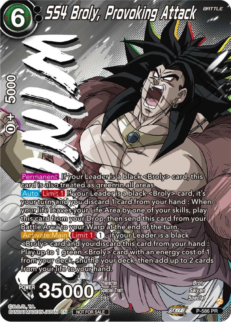 SS4 Broly, Provoking Attack (Zenkai Series Tournament Pack Vol.7) (Winner) (P-586) [Tournament Promotion Cards] | Dragon's Lair Comics and Fantasy Houston TX