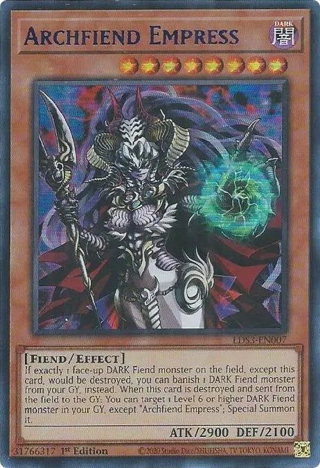 Archfiend Empress (Blue) [LDS3-EN007] Ultra Rare | Dragon's Lair Comics and Fantasy Houston TX