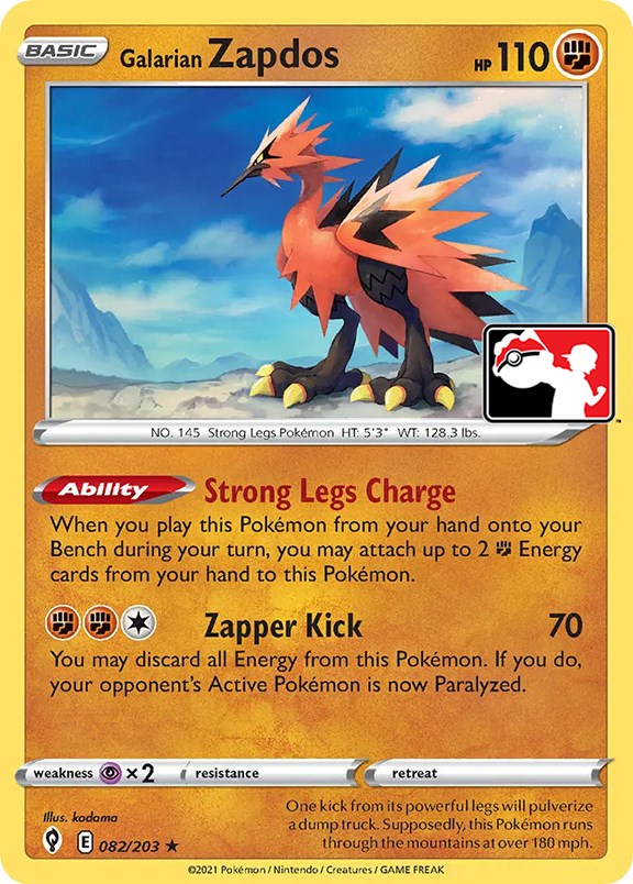 Galarian Zapdos (082/203) [Prize Pack Series One] | Dragon's Lair Comics and Fantasy Houston TX