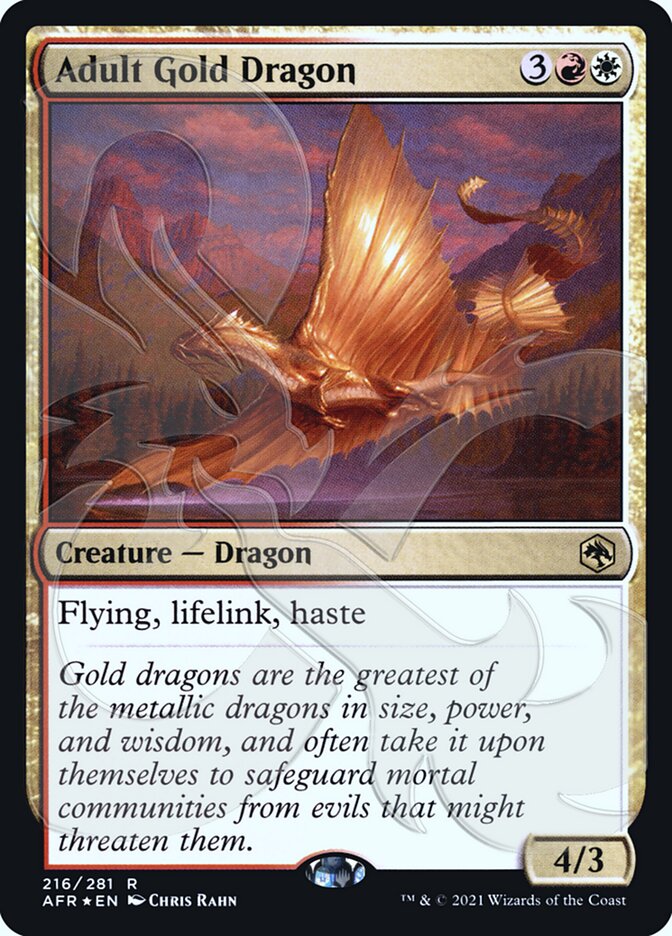 Adult Gold Dragon (Ampersand Promo) [Dungeons & Dragons: Adventures in the Forgotten Realms Promos] | Dragon's Lair Comics and Fantasy Houston TX