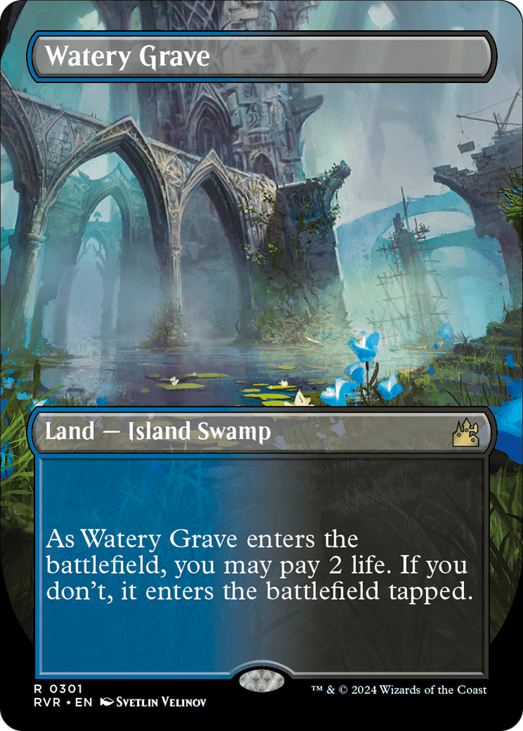 Watery Grave (Borderless) [Ravnica Remastered] | Dragon's Lair Comics and Fantasy Houston TX