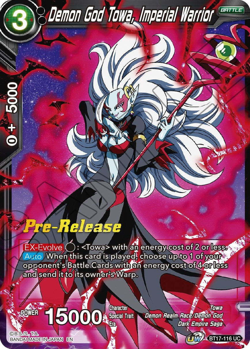 Demon God Towa, Imperial Warrior (BT17-116) [Ultimate Squad Prerelease Promos] | Dragon's Lair Comics and Fantasy Houston TX