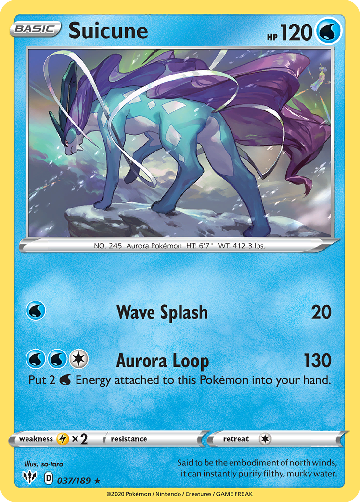 Suicune (037/189) [Sword & Shield: Darkness Ablaze] | Dragon's Lair Comics and Fantasy Houston TX