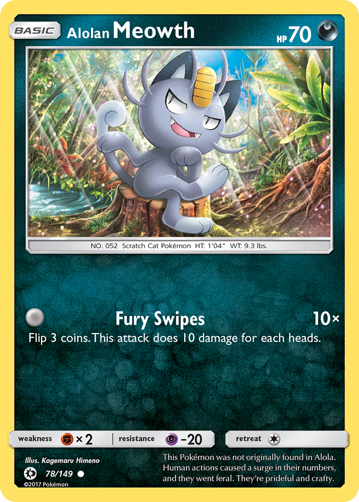 Alolan Meowth (78/149) [Sun & Moon: Base Set] | Dragon's Lair Comics and Fantasy Houston TX