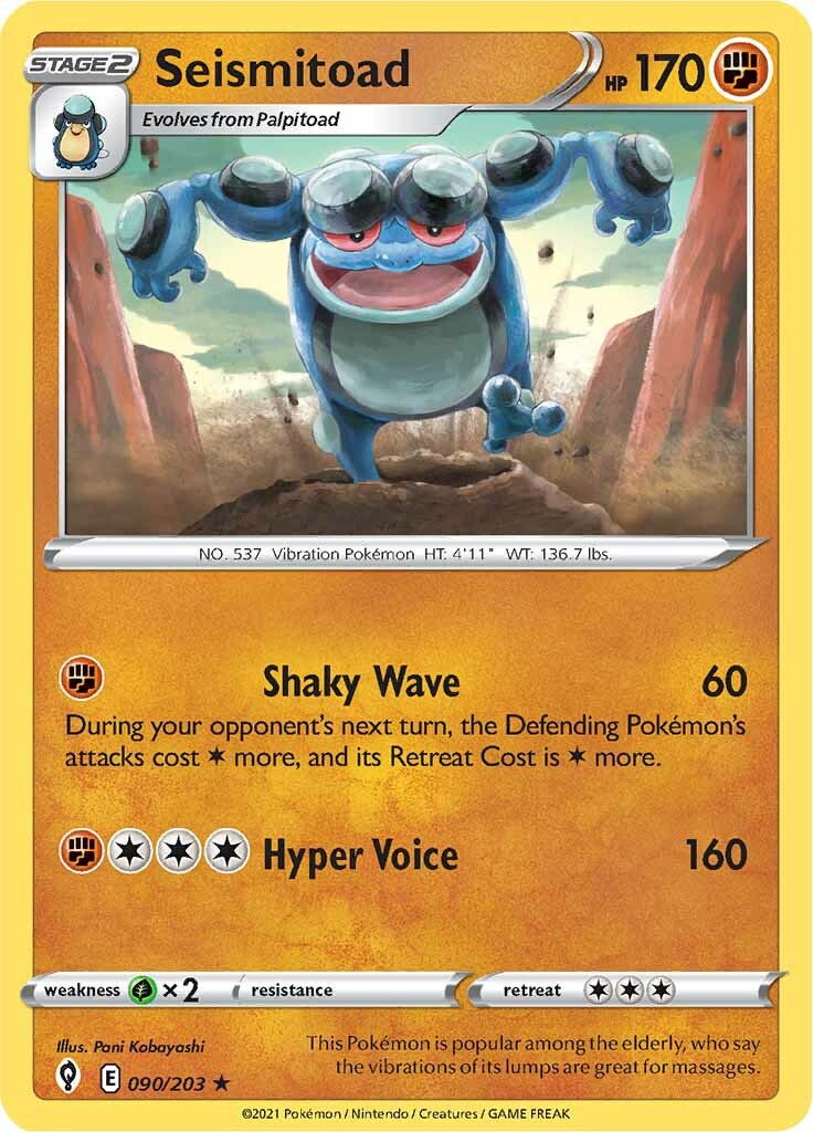 Seismitoad (090/203) [Sword & Shield: Evolving Skies] | Dragon's Lair Comics and Fantasy Houston TX