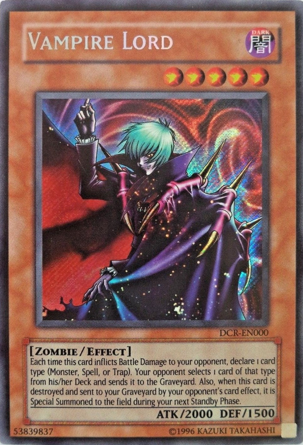 Vampire Lord [DCR-EN000] Secret Rare | Dragon's Lair Comics and Fantasy Houston TX