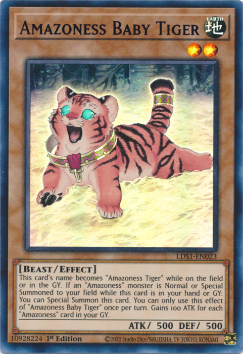 Amazoness Baby Tiger (Blue) [LDS1-EN023] Ultra Rare | Dragon's Lair Comics and Fantasy Houston TX