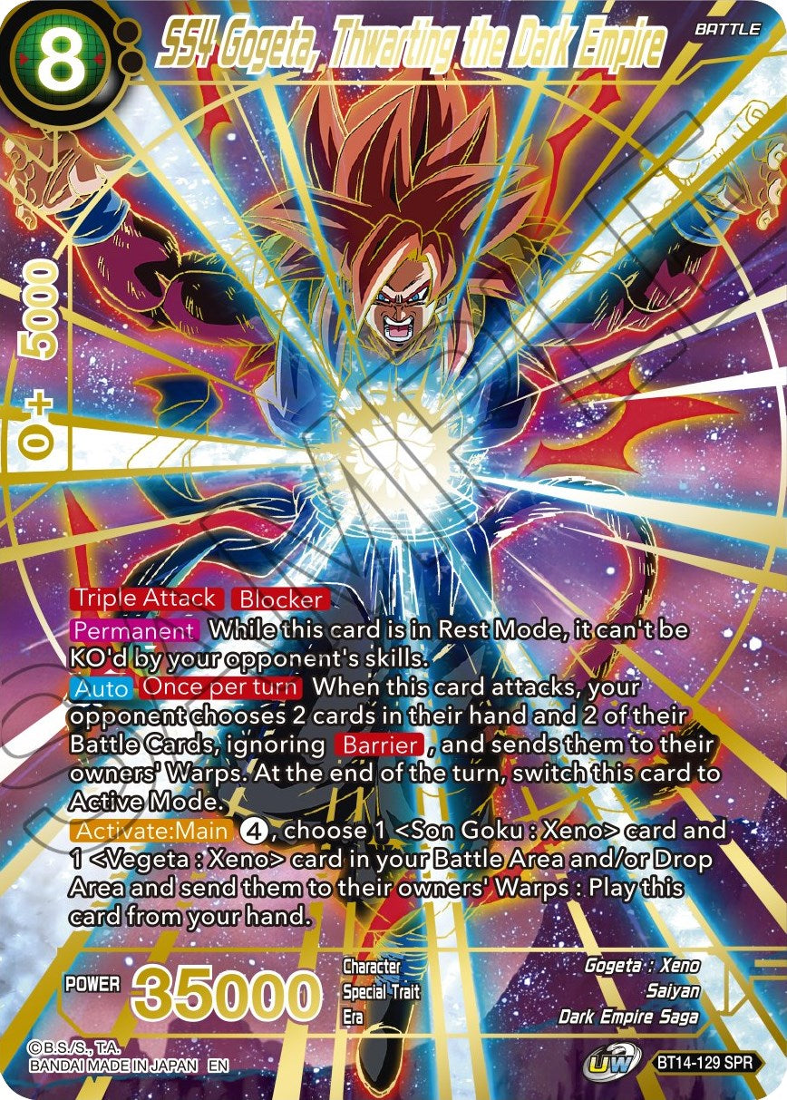 SS4 Gogeta, Thwarting the Dark Empire (SPR) (BT14-129) [Cross Spirits] | Dragon's Lair Comics and Fantasy Houston TX