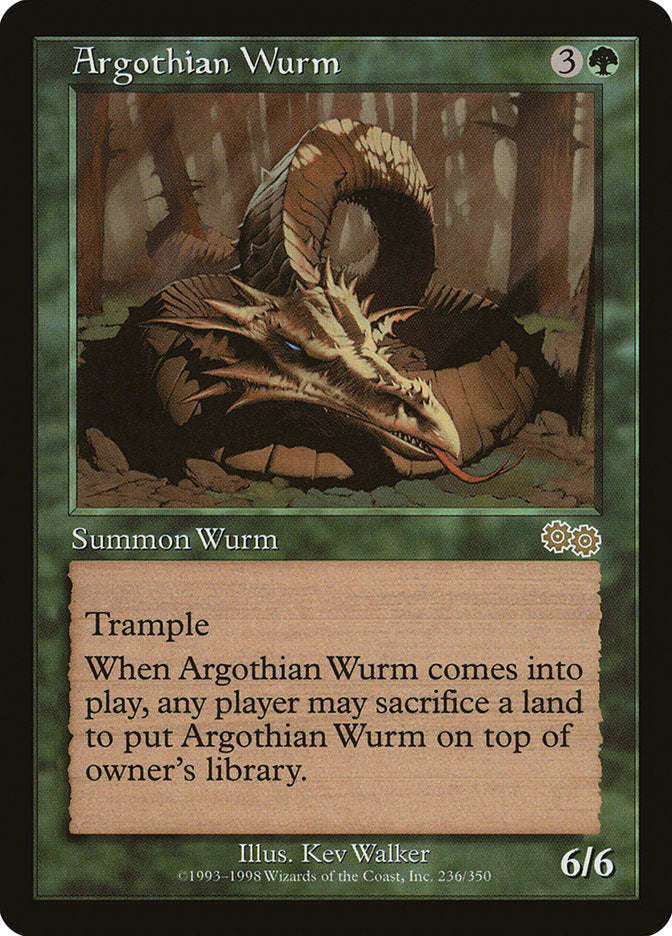 Argothian Wurm [Urza's Saga] | Dragon's Lair Comics and Fantasy Houston TX