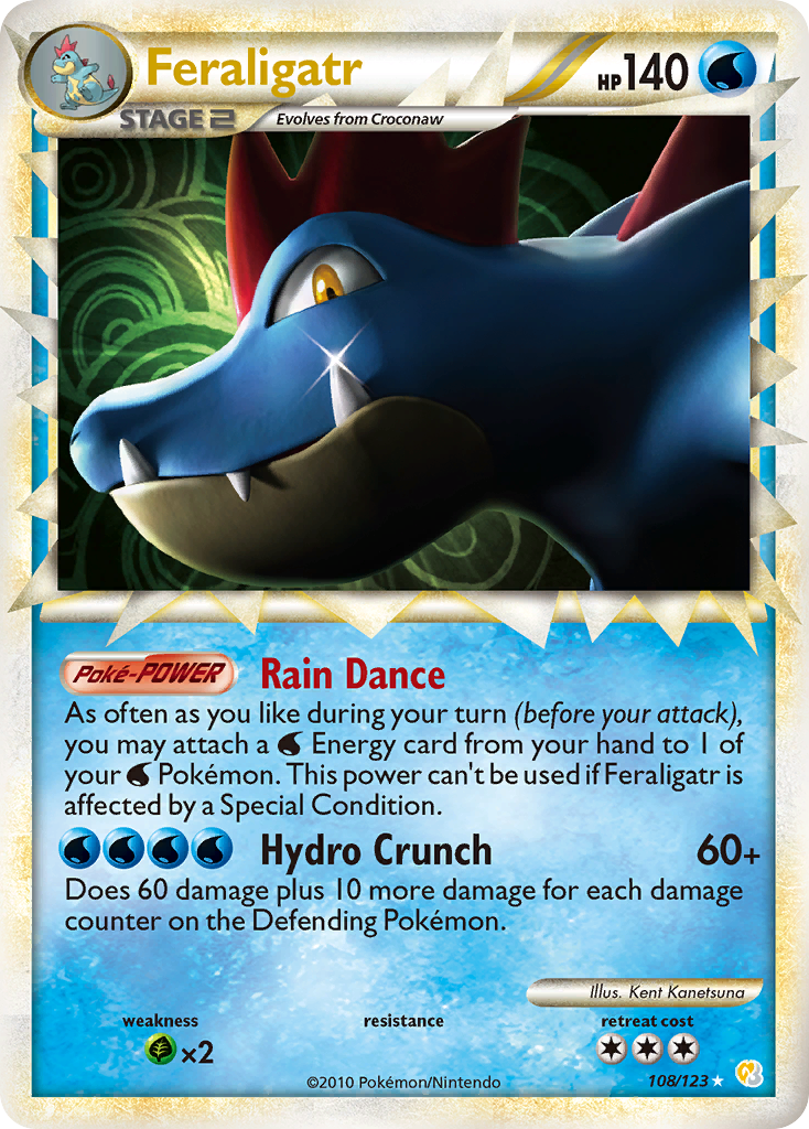 Feraligatr (108/123) [HeartGold & SoulSilver: Base Set] | Dragon's Lair Comics and Fantasy Houston TX