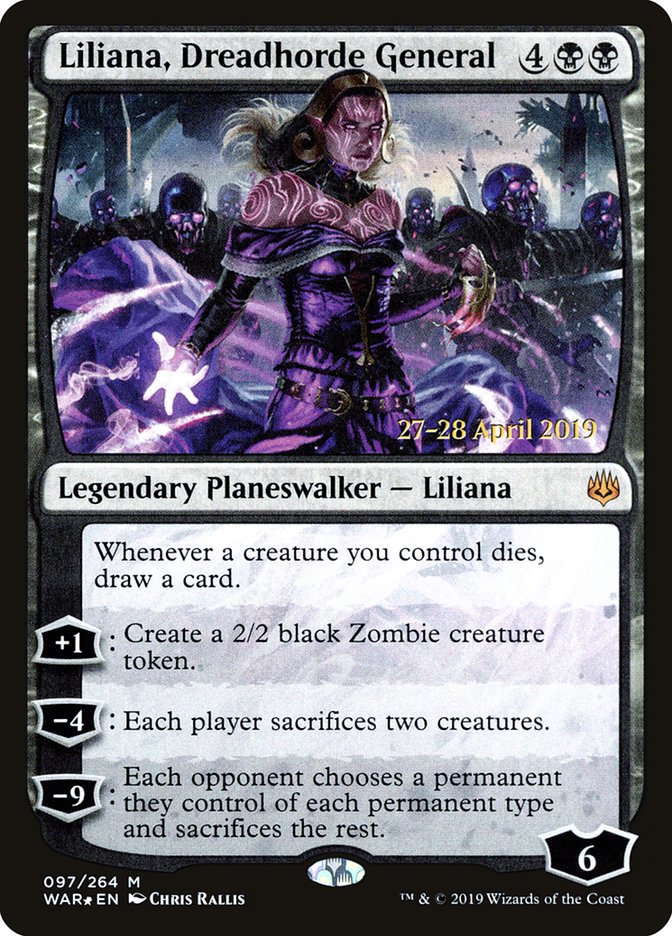 Liliana, Dreadhorde General [War of the Spark Prerelease Promos] | Dragon's Lair Comics and Fantasy Houston TX